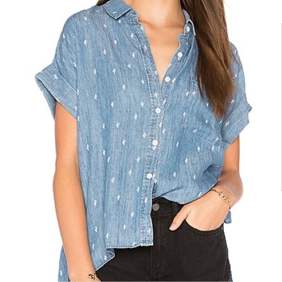 Rails Whitney Chambrey Denim Cactus Shirt - Picture 1 of 11